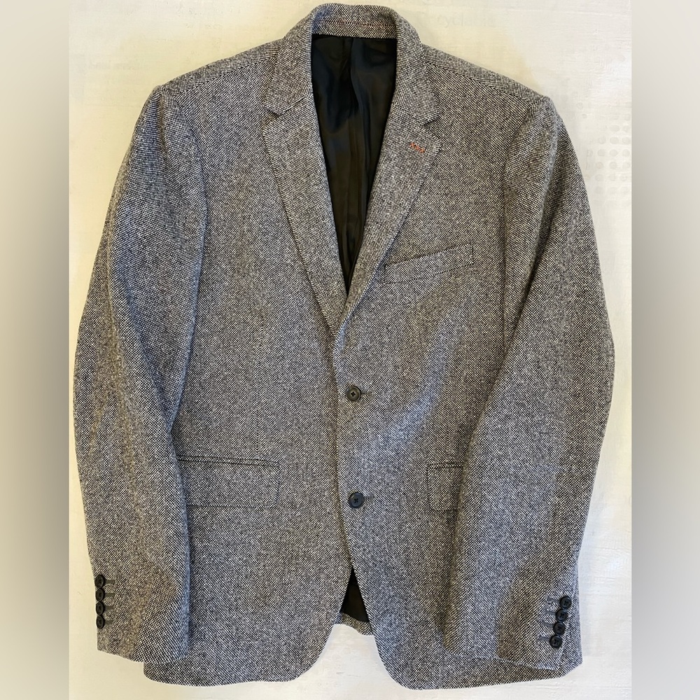 Jack Spade Gray Herringbone Blazer with Black Lining